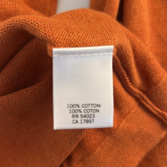 Banana Republic Men's Rust Knit 100% Cotton V-Neck Sweater Size Large New! - Picture 6 of 6